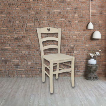 Chaise en bois Décor corde crème assise solide