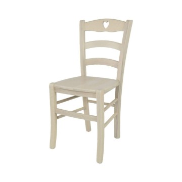 Chaise en bois Décor corde crème assise solide