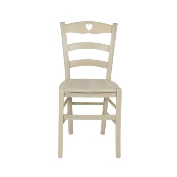 Chaise en bois Décor corde crème assise solide
