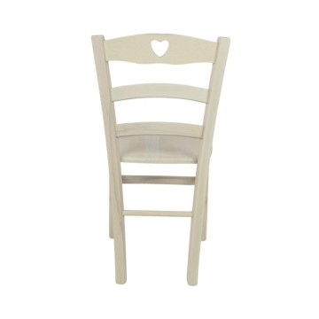 Chaise en bois Décor corde crème assise solide