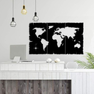 Cadre décoratif monde noir 125x73 cm MT1924241