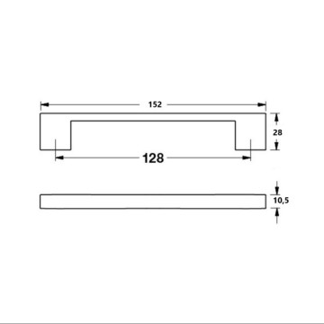 Poignée en abs noire pour armoire Isil EKP4020 128 mm