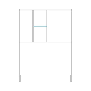 Meuble de rangement 4 portes double coloris cachemire et chêne cadiz Brando 110x43x150H