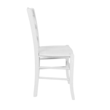Chaise en bois Ice white decor solid seat