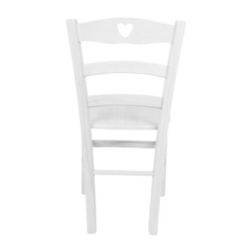 Chaise en bois Ice white decor solid seat