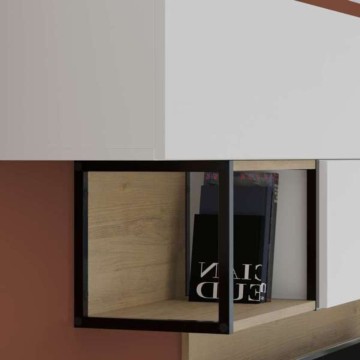 Mur de rangement 260 cm. Tronador blanc et chêne