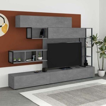 Mur de rangement 260 cm Couleur ciment Tronador