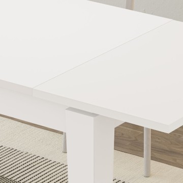 Table rectangulaire blanche 140x80 extensible à 190 cm Tolmen