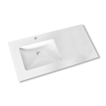 Armoire de toilette suspendue 90 cm en chêne avec lavabo - Resia