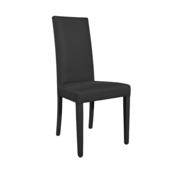 Chaise Nancy en similicuir noir