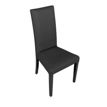 Chaise Nancy en similicuir noir