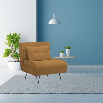 Fauteuil-lit Quarzo sans accoudoirs couleur moutarde