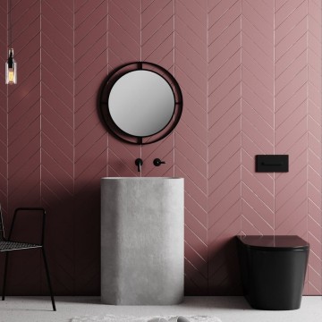 Miroir bulle avec double cadre en métal noir