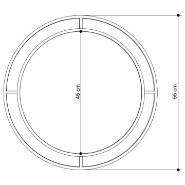 Miroir bulle avec double cadre en métal noir