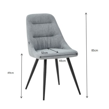 Chaise rembourrée Cascade tissu vert et pieds en métal noir