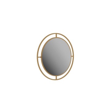 Miroir bulle avec double cadre en métal doré