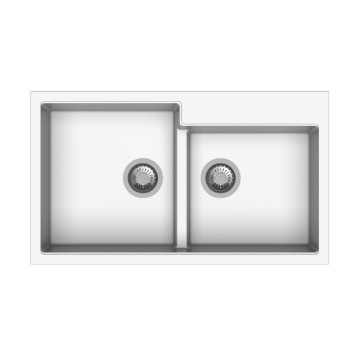 Evier 2 cuves blanc 86x50 TipToe N200