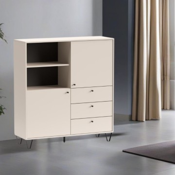 Buffet avec portes à tiroirs et compartiment ouvert cachemire ALDO6 123,6x40x135H