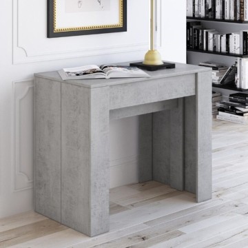 Table console à rallonge Luka couleur ciment 90x51.6x76.6H