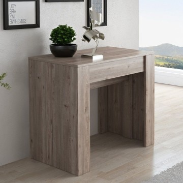 Table console à rallonge nelson coloris chêne Luka 90x51,6x76,6H