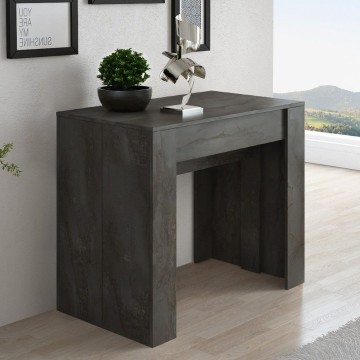 Table console à rallonge Luka couleur oxyde 90x51.6x76.6H