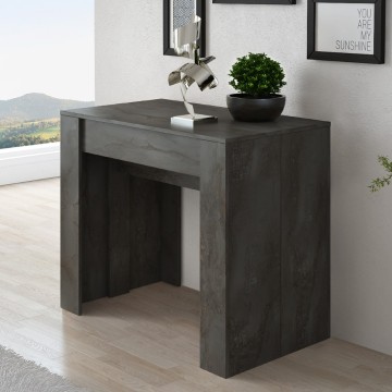 Table console à rallonge Luka couleur oxyde 90x51.6x76.6H