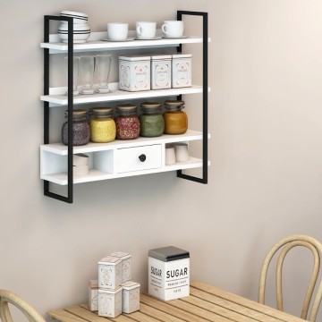 Etagère murale Severo avec étagères et tiroir
