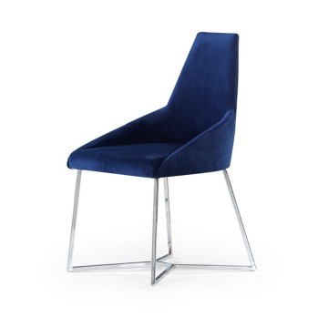 Chaise Enzio parlement tissu bleu