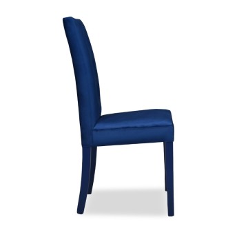 Chaise Montecarlo à 3 boutons en velours bleu