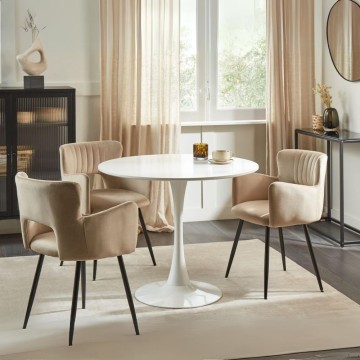 Table ronde Derek blanche 90x90x73H