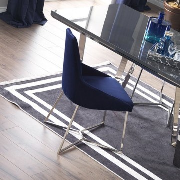 Chaise Enzio parlement tissu bleu