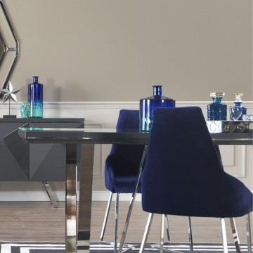 Chaise Enzio parlement tissu bleu