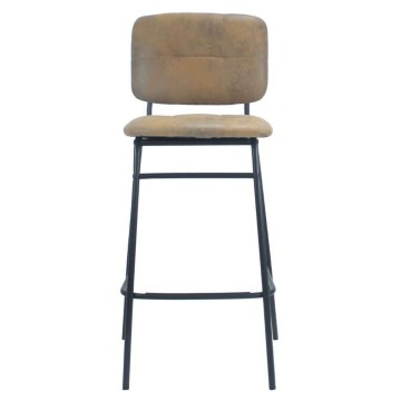 Tabouret Ross en simili-cuir avec pieds noirs