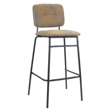 Tabouret Ross en simili-cuir avec pieds noirs