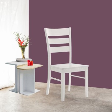 Chaise en bois Lisa dossier blanc à trois bandes