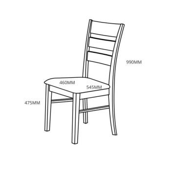 Chaise en bois Lisa gris dossier à trois bandes