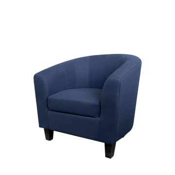 Fauteuil en tissu bleu Halong