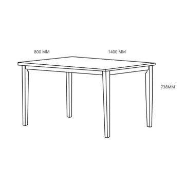Table rectangulaire Dori blanche 140x80x74H