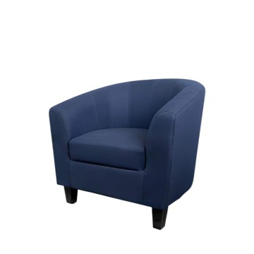 Fauteuil en tissu bleu Halong