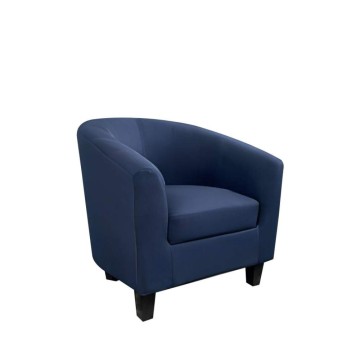 Fauteuil en tissu bleu Halong