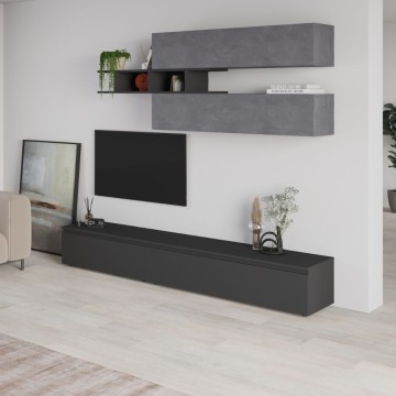 Mur de stockage en béton et anthracite 250x40x206H