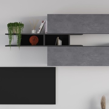 Mur de stockage en béton et anthracite 250x40x206H