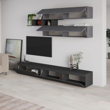 Mur de stockage en béton et anthracite 250x40x206H