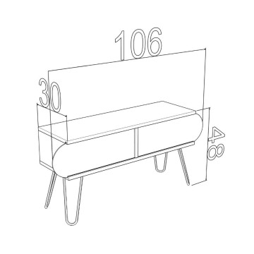 Meuble TV Ilia en chêne 106x30x48H MT190122