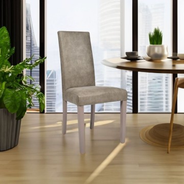 Chaise Nancy en tissuYuma15 gris tourterelle