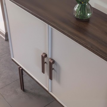 Crédence 2 portes et 2 tiroirs Mozambik finition spatulée Merlin 195x47.6x82.6H
