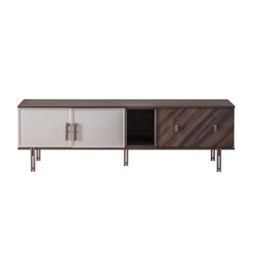 Meuble TV 4 portes finition spatulée Mozambik Merlin 195x47.6x60H