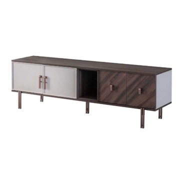 Meuble TV 4 portes finition spatulée Mozambik Merlin 195x47.6x60H
