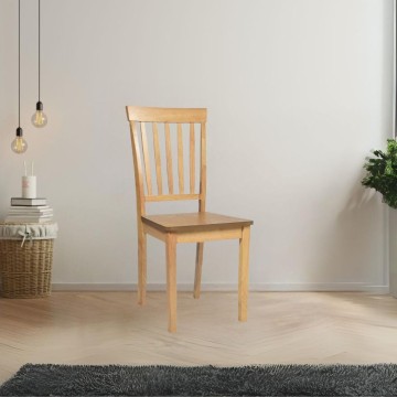 Chaise de salle à manger Dori en chêne avec dossier à rayures verticales