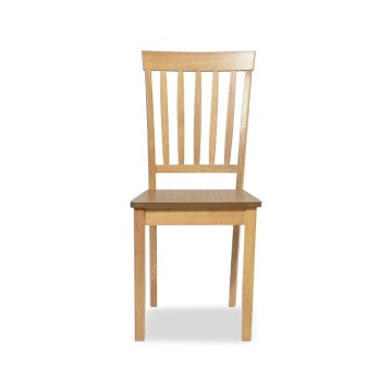 Chaise de salle à manger Dori en chêne avec dossier à rayures verticales